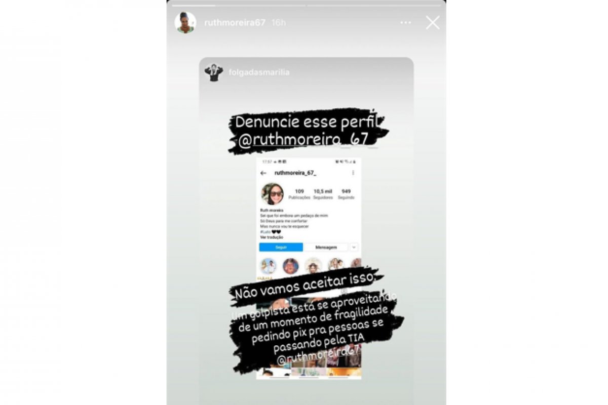 Perfil falso pede dinheiro em nome da mãe de Marília Mendonça