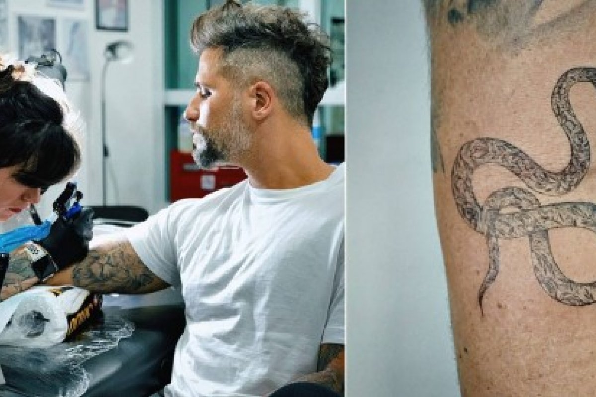 Bruno Gagliasso faz nova tatuagem