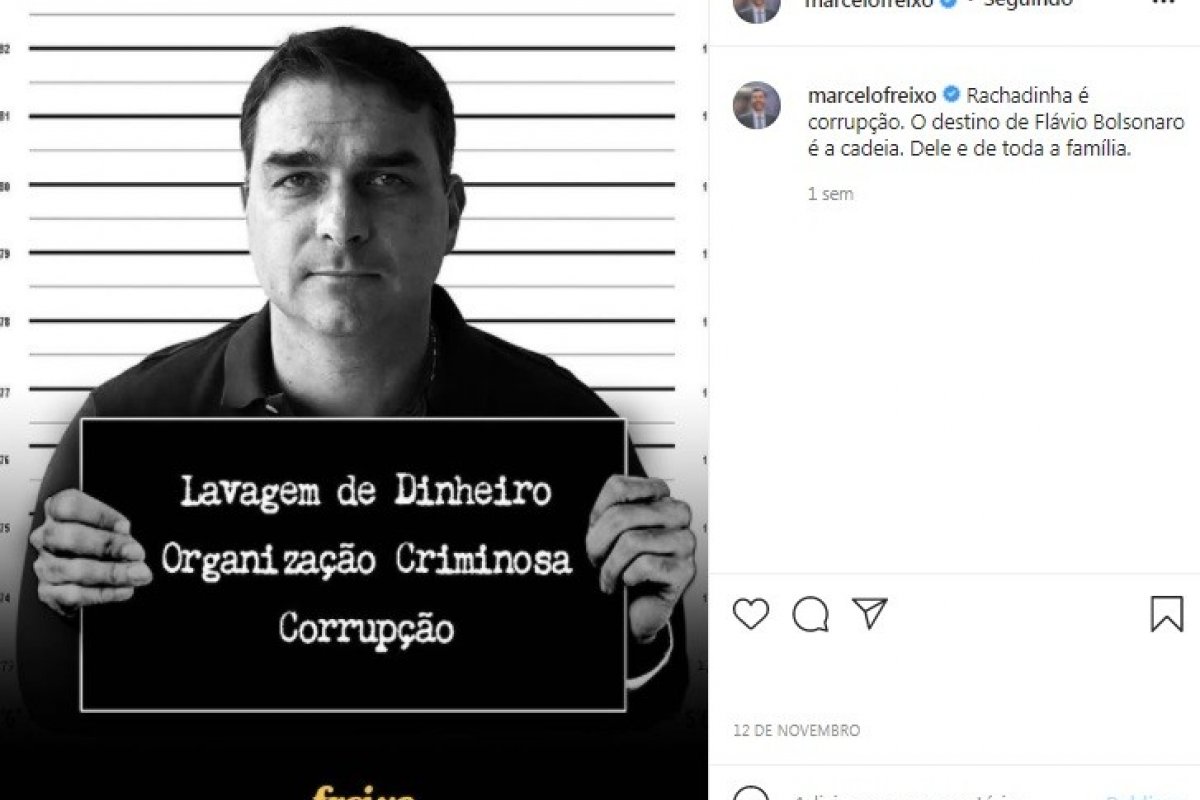 Justiça do Rio determina que Freixo apague montagem de Flávio Bolsonaro 'fichado'