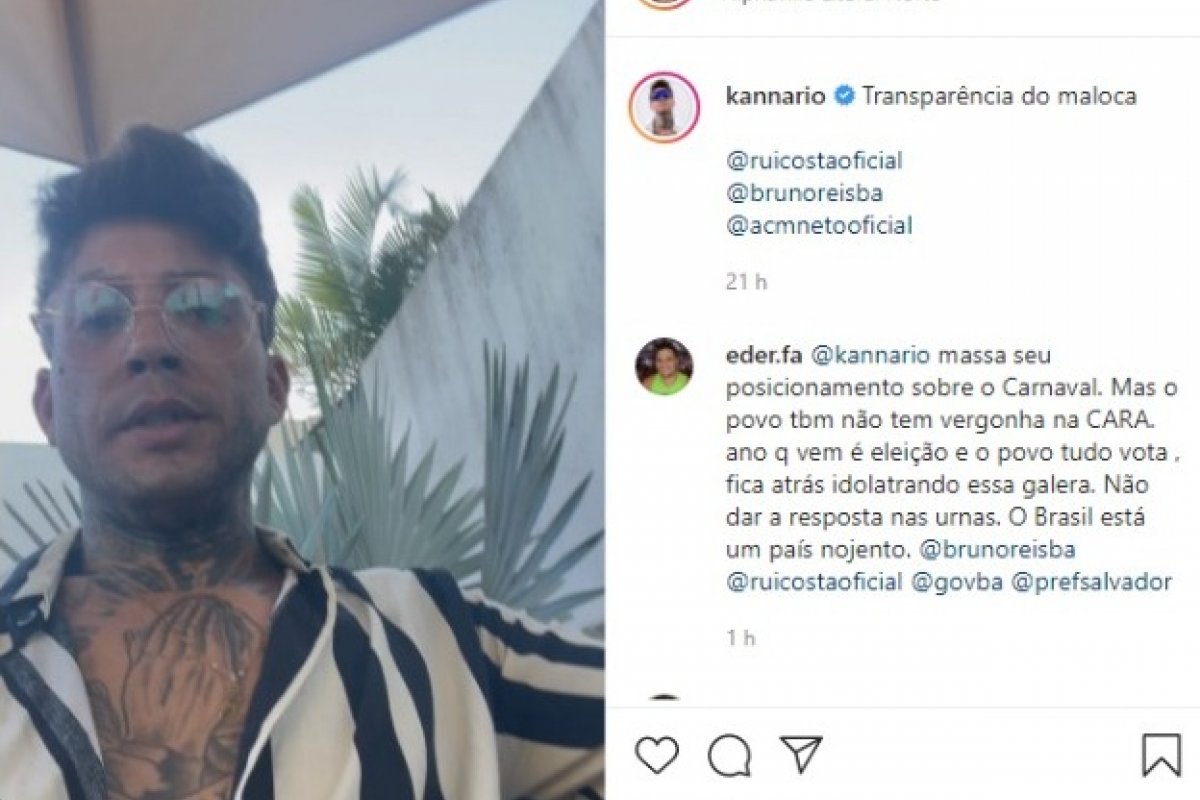 Igor Kannário cobra carnaval para 'a maloca' nas redes sociais