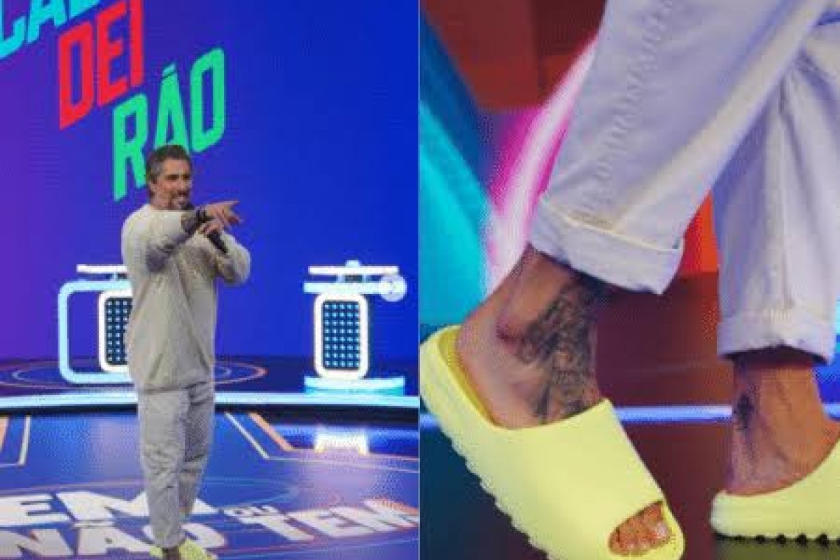 Bombou na web! Saiba o preço do chinelo usado por Marcos Mion no Caldeirão