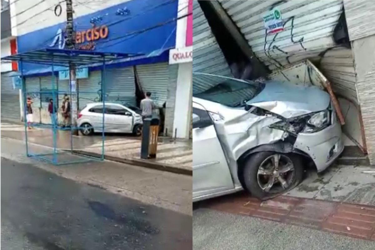 Idoso perde controle e choca veículo contra loja na Av. Sete, em Salvador
