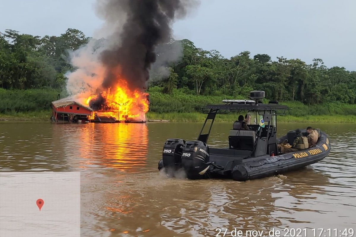 PF e Forças Armadas realizam operação de combate ao garimpo ilegal no Rio Madeira