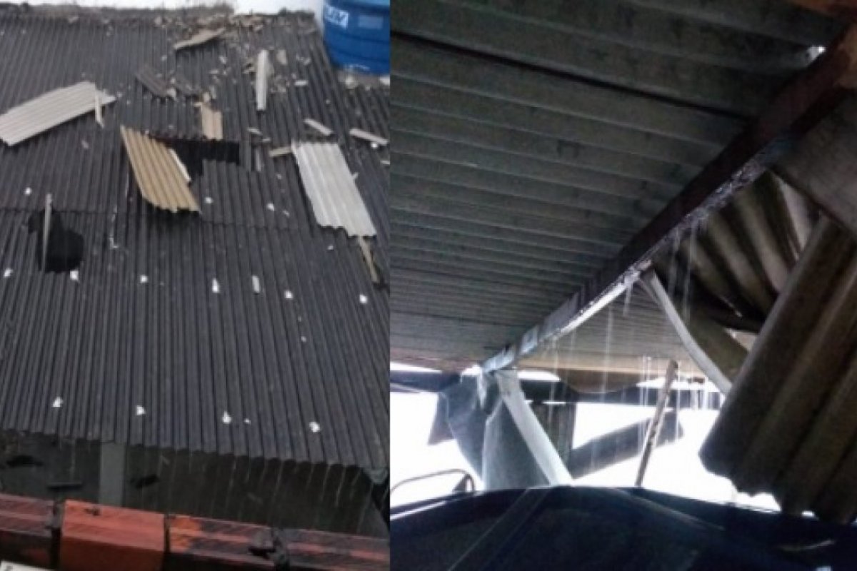 Parte de telhado desaba e atinge dois carros em oficina no Gantois, em Salvador