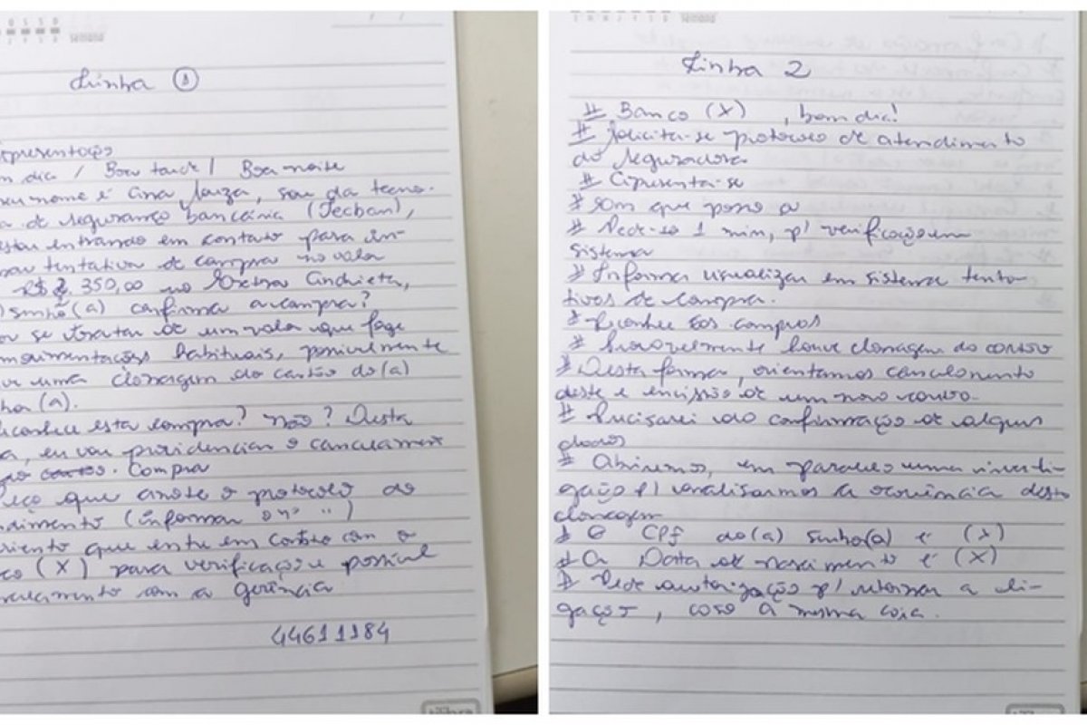 Polícia cumpre mandado de busca e apreensão contra quadrilha que usava 'cartilha' com perguntas e respostas para aplicar golpes por telefone