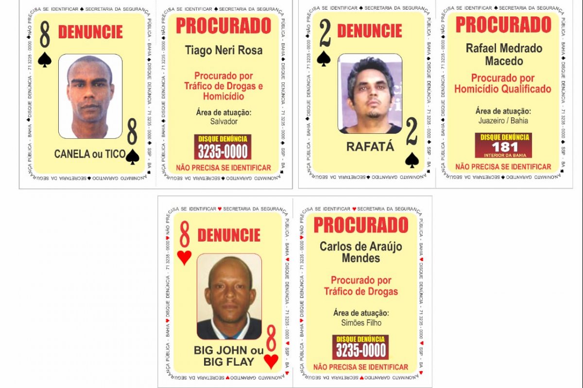 Polícia procura mais três integrantes do "baralho do crime"