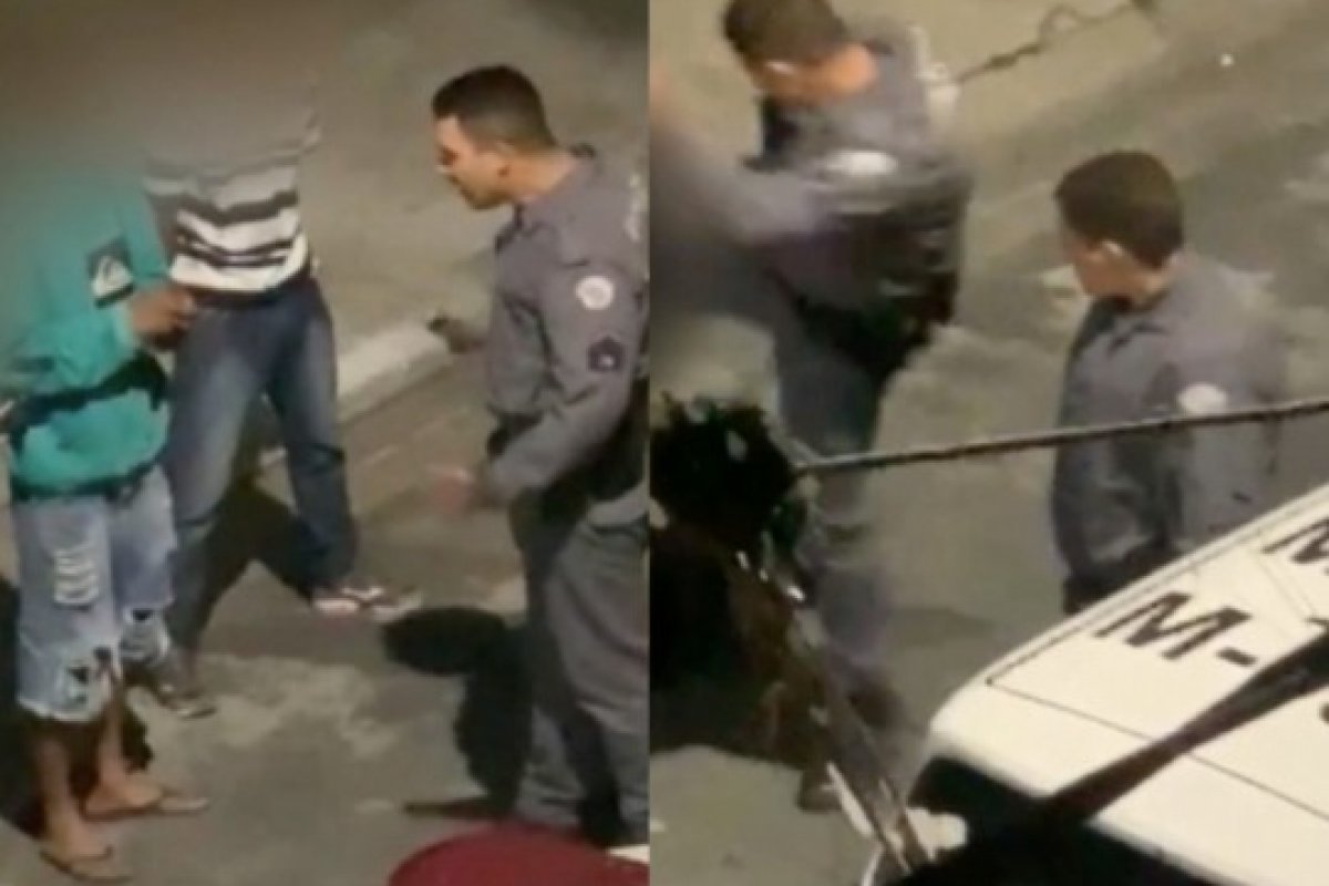 Vídeo: homem é agredido com tapa e chute durante abordagem da PM em SP