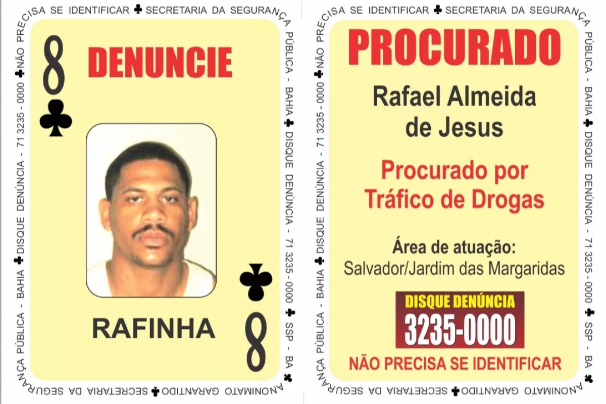 Conhecido como "8 de Paus do Baralho do Crime" é encontrado em Alagoas